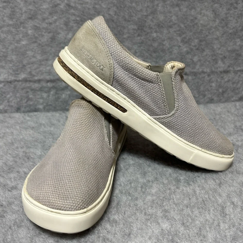 BIRKENSTOCK Flat Canvas grey Suede Low Shoes Size EUR 39 US 8 - Picture 4 of 11